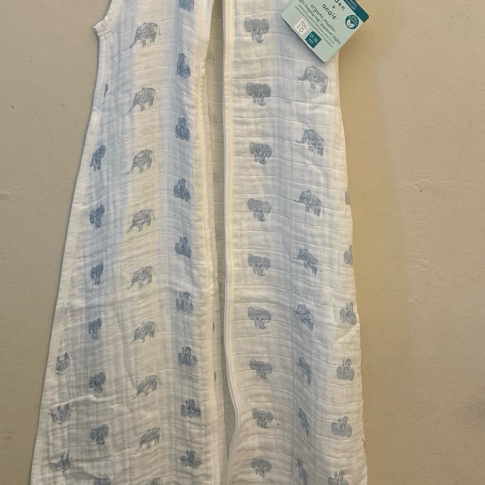 aden + anais White and Blue Elephant Sleep Sack